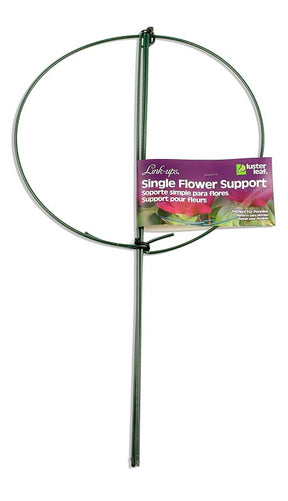 luster leaf 977 Single Ring Flower Support, 24 in L, 14 in Dia, 14 in W, Steel, Green, Vinyl-Coated