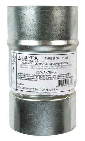 Selkirk Adjustable 3 in. D Stainless Steel Universal Female Adapter