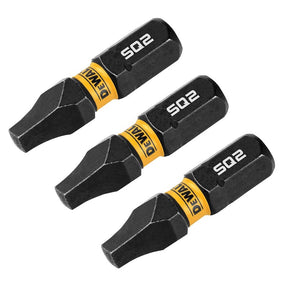 DEWALT FlexTorq DWAF1SQ2IR3 Impact Screwdriver Bit, #2 Drive, Square Drive, 1/4 in Shank, Hex Shank, 1 in L, Steel