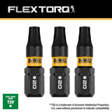 DEWALT FlexTorq DWAF1TX20IR3 Screwdriver Bit, T20 Drive, Torx Drive, 1/4 in Shank, Hex Shank, 1 in L, Steel