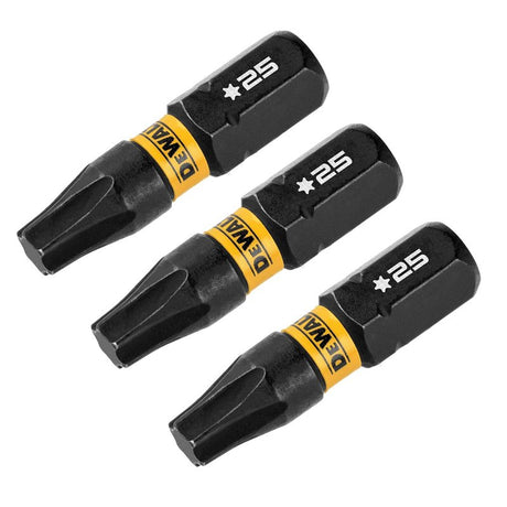 DEWALT FlexTorq DWAF1TX25IR3 Screwdriver Bit, T25 Drive, Torx Drive, 1/4 in Shank, Hex Shank, 1 in L, Steel