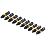 DEWALT DWAF1PH2IR10 Impact Driver Bit, #2 Drive, Phillips Drive, 1/4 in Shank, Hex Shank, 1 in L, Steel