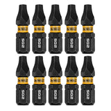 DEWALT FLEXTORQ DWAF1SQ2IR10 Impact Screwdriver Bit, #2 Drive, Square Drive, 1/4 in Shank, Hex Shank, 1 in L, Steel