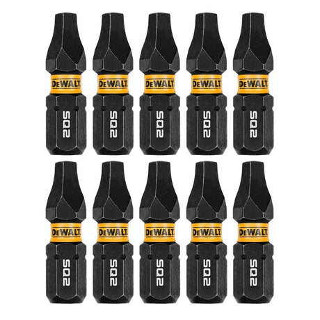 DEWALT FLEXTORQ DWAF1SQ2IR10 Impact Screwdriver Bit, #2 Drive, Square Drive, 1/4 in Shank, Hex Shank, 1 in L, Steel
