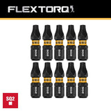 DEWALT FLEXTORQ DWAF1SQ2IR10 Impact Screwdriver Bit, #2 Drive, Square Drive, 1/4 in Shank, Hex Shank, 1 in L, Steel