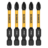 DEWALT FLEXTORQ DWAF2PH2IR5 Impact Screwdriver Bit, #2 Drive, Phillips Drive, 1/4 in Shank, Hex Shank, 2-1/4 in L, Steel