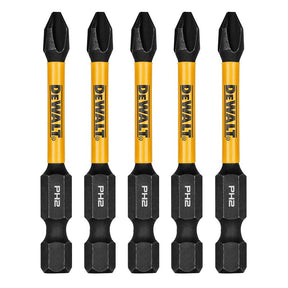 DEWALT FLEXTORQ DWAF2PH2IR5 Impact Screwdriver Bit, #2 Drive, Phillips Drive, 1/4 in Shank, Hex Shank, 2-1/4 in L, Steel