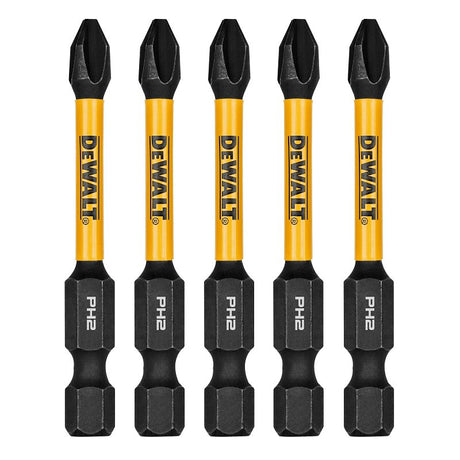 DEWALT FLEXTORQ DWAF2PH2IR5 Impact Screwdriver Bit, #2 Drive, Phillips Drive, 1/4 in Shank, Hex Shank, 2-1/4 in L, Steel