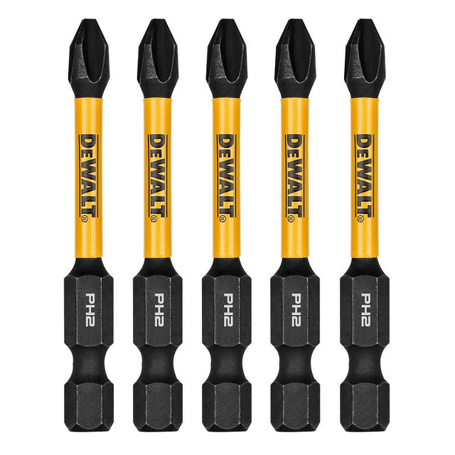 DEWALT FLEXTORQ DWAF2PH2IR5 Impact Screwdriver Bit, #2 Drive, Phillips Drive, 1/4 in Shank, Hex Shank, 2-1/4 in L, Steel