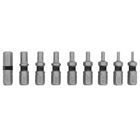 DEWALT TOUGHGRIP DWAF1HSTG9 Hex Security Bit Set, 9-Piece, Steel