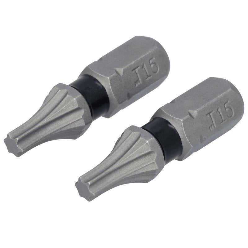 DEWALT TOUGHGRIP DWAF1TX15TG2 Screwdriver Bit, T15 Drive, Torx Drive, 1/4 in Shank, Hex Shank, 1 in L, HCS