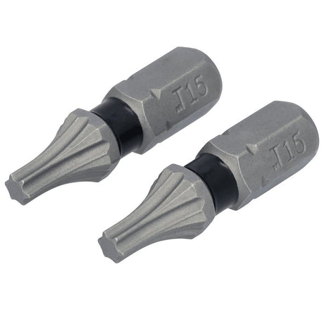 DEWALT TOUGHGRIP DWAF1TX15TG2 Screwdriver Bit, T15 Drive, Torx Drive, 1/4 in Shank, Hex Shank, 1 in L, HCS