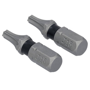DEWALT TOUGHGRIP DWAF1TX15TG2 Screwdriver Bit, T15 Drive, Torx Drive, 1/4 in Shank, Hex Shank, 1 in L, HCS