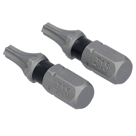 DEWALT TOUGHGRIP DWAF1TX15TG2 Screwdriver Bit, T15 Drive, Torx Drive, 1/4 in Shank, Hex Shank, 1 in L, HCS