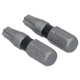 DEWALT TOUGHGRIP DWAF1TX25TG2 Screwdriver Bit, T25 Drive, Torx Drive, 1/4 in Shank, Hex Shank, 1 in L, Steel