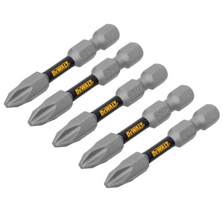 DEWALT TOUGHGRIP DWAF2PH2TG5 Screwdriver Bit, #2 Drive, Phillips Drive, 1/4 in Shank, Hex Shank, 2 in L, Steel