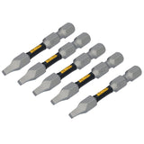 DEWALT TOUGHGRIP DWAF2SQ2TG5 Screwdriver Bit, #2 Drive, Square Drive, 1/4 in Shank, Hex Shank, 2 in L, Steel