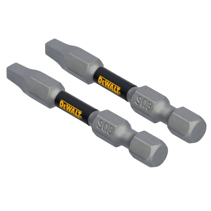 DEWALT TOUGHGRIP DWAF2SQ3TG2 Screwdriver Bit, #3 Drive, Square Drive, 1/4 in Shank, Hex Shank, 2 in L, Steel