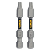 DEWALT TOUGHGRIP DWAF2TX20TG2 Screwdriver Bit, T20 Drive, Torx Drive, 1/4 in Shank, Hex Shank, 2 in L, Steel