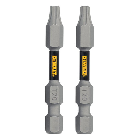 DEWALT TOUGHGRIP DWAF2TX20TG2 Screwdriver Bit, T20 Drive, Torx Drive, 1/4 in Shank, Hex Shank, 2 in L, Steel