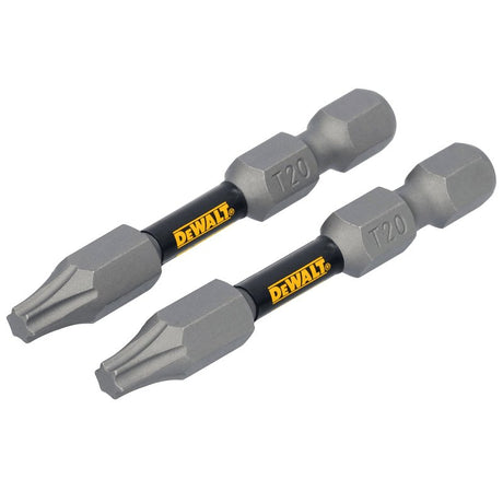 DEWALT TOUGHGRIP DWAF2TX20TG2 Screwdriver Bit, T20 Drive, Torx Drive, 1/4 in Shank, Hex Shank, 2 in L, Steel
