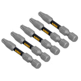 DEWALT TOUGHGRIP DWAF2TX25TG5 Screwdriver Bit, T25 Drive, Torx Drive, 1/4 in Shank, Hex Shank, 2 in L, Steel