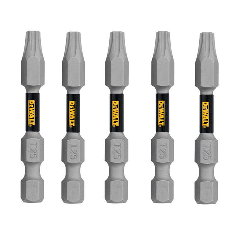 DEWALT TOUGHGRIP DWAF2TX25TG5 Screwdriver Bit, T25 Drive, Torx Drive, 1/4 in Shank, Hex Shank, 2 in L, Steel