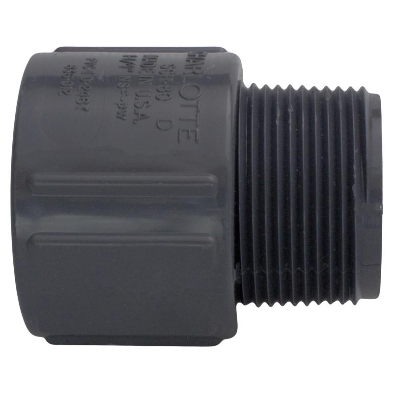 Charlotte Pipe 3/4 in. Slip X 3/4 in. D MPT PVC Adapter 1 pk