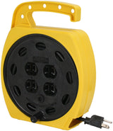 PowerZone ORCR220625 Cord Reel, 25 ft L Cord, 16 AWG Wire, 4-Socket, NEMA 5-15R Socket, NEMA 5-15P Plug, 125 V
