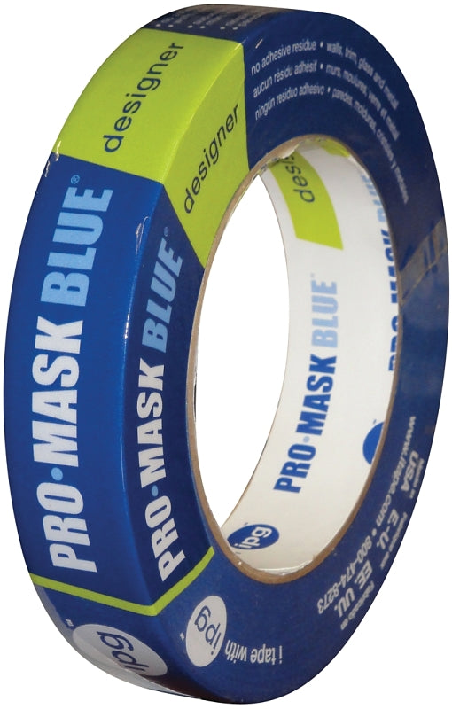 IPG PMD24 Specialty Masking Tape, 60 yd L, 0.94 in W, 5.8 mil Thick, Crepe Paper/Synthetic Rubber Backing, Dark Blue