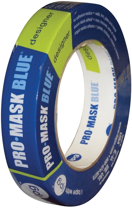 IPG PMD24 Specialty Masking Tape, 60 yd L, 0.94 in W, 5.8 mil Thick, Crepe Paper/Synthetic Rubber Backing, Dark Blue