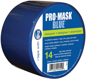 IPG PMD72 Masking Tape, 60 yd L, 2.83 in W, 5.8 mil Thick, Crepe Paper Backing, Dark Blue