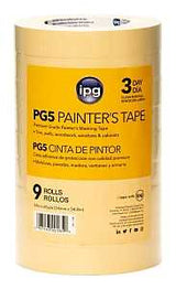 IPG PG5...128R Masking Tape, 6.3 mil Thick, 30 in-oz Adhesion, 60 yd L, 0.94 in W, Paper Backing, Beige