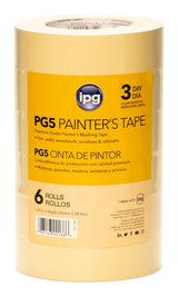 IPG PG5...129R Masking Tape, 6.3 mil Thick, 30 in-oz Adhesion, 60 yd L, 1.41 in W, Paper Backing, Beige