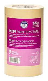 IPG PG29..22R Masking Tape, 6.8 mil Thick, 25 in-oz Adhesion, 60 yd L, 0.94 in W, Paper Backing, Beige