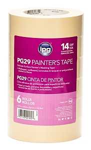 IPG PG29..23R Masking Tape, 6.8 mil Thick, 25 in-oz Adhesion, 60 yd L, 1.41 in W, Paper Backing, Beige