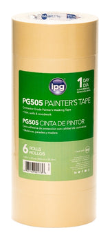 IPG PG505.123R Masking Tape, 5.8 mil Thick, 33 in-oz Adhesion, 60 yd L, 1.88 in W, Paper Backing, Beige