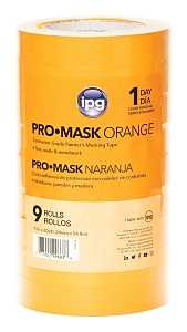 IPG PG505-24 (99663) Masking Tape, 60 yd L, 1 in W, Crepe Paper Backing, Orange
