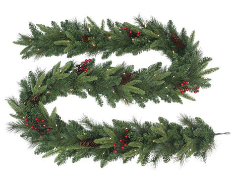 Puleo Asia Limited 333-4463-G9 Pre-Lit Pacific Fir Garland, 240 Tips, B/O, 9 ft, Pack of 6