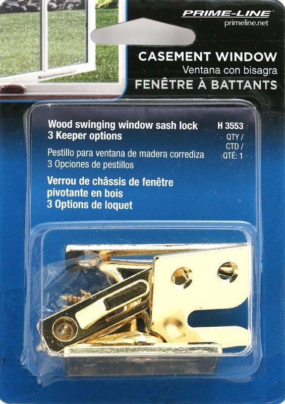 Prime-Line H 3553 Casement Lock, Zinc, Brass