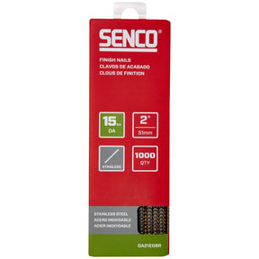 Senco DA21EGBR Finish Strip Nail, 2 in L, 15 ga, Stainless Steel, Sencote, Brad Head
