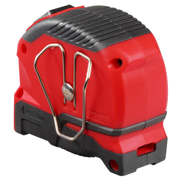 Milwaukee 48-22-1825 Tape Measure, 25 ft L Blade, 1 in W Blade, Steel Blade, Plastic Case, Black/Red Case