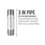 STZ Industries 1/2 in. MIP each X 1/2 in. D MIP Galvanized Steel 3 in. L Nipple, Pack of 5