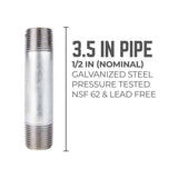 STZ Industries 1/2 in. MIP each X 1/2 in. D MIP Galvanized Steel 3-1/2 in. L Nipple, Pack of 5