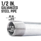 STZ Industries 1/2 in. MIP each X 1/2 in. D MIP Galvanized Steel 4-1/2 in. L Nipple, Pack of 5