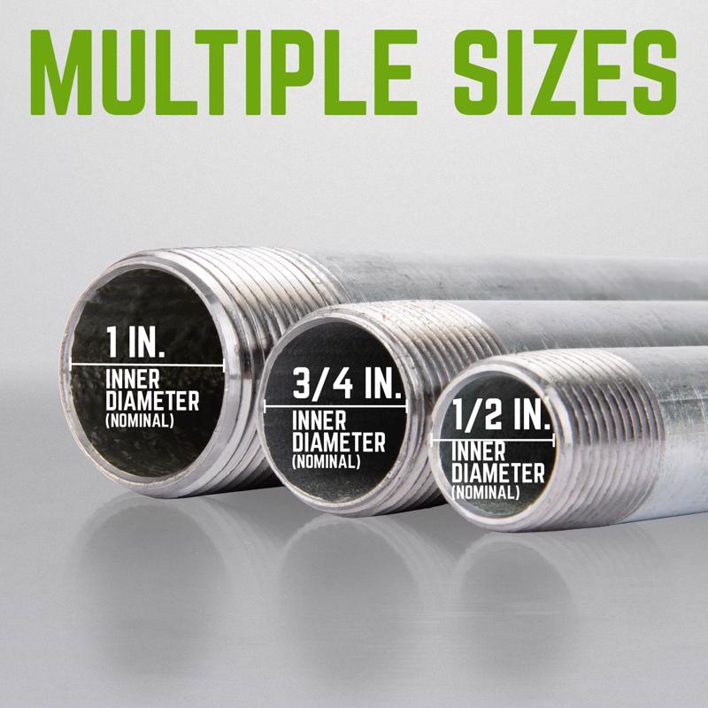 STZ Industries 1/2 in. MIP each X 1/2 in. D MIP Galvanized Steel 5-1/2 in. L Nipple, Pack of 5