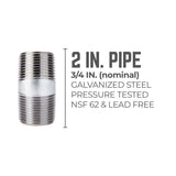 STZ Industries 3/4 in. MIP each X 3/4 in. D MIP Galvanized Steel 2 in. L Nipple, Pack of 5