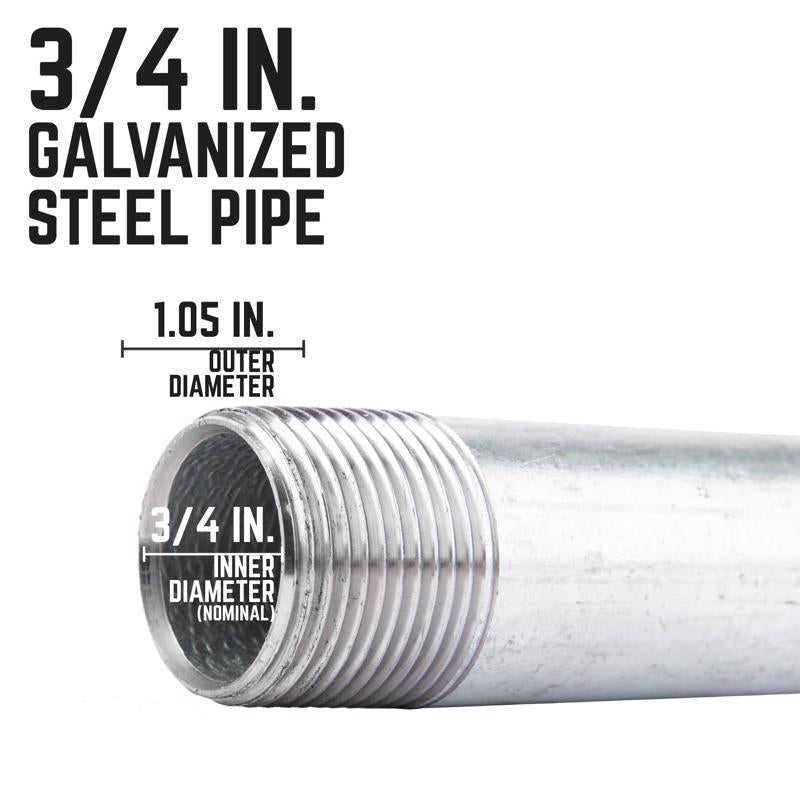 STZ Industries 3/4 in. MIP each X 3/4 in. D MIP Galvanized Steel 4-1/2 in. L Nipple, Pack of 5