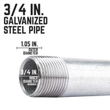 STZ Industries 3/4 in. MIP each X 3/4 in. D MIP Galvanized Steel 4-1/2 in. L Nipple, Pack of 5
