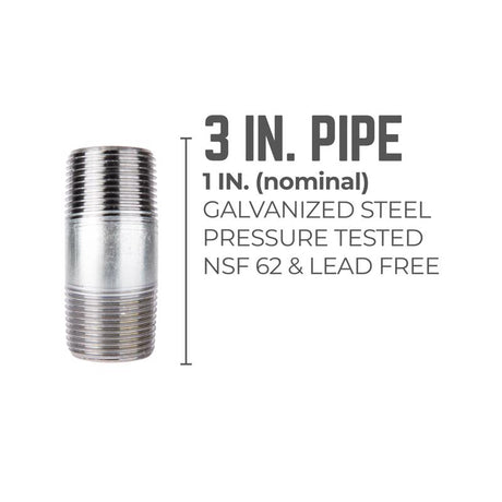 STZ Industries 1 in. MIP each X 1 in. D MIP Galvanized Steel 3 in. L Nipple, Pack of 5